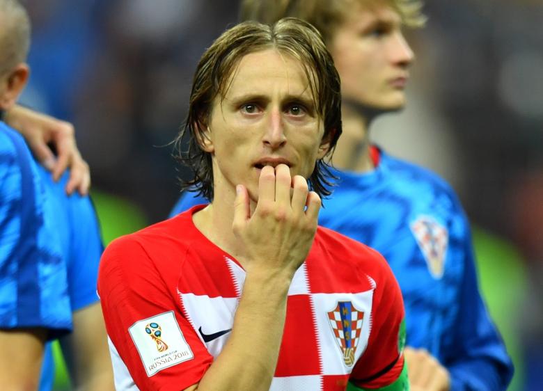 Croatia's Luka Modric looks dejected after the match. REUTERS/Dylan Martinez